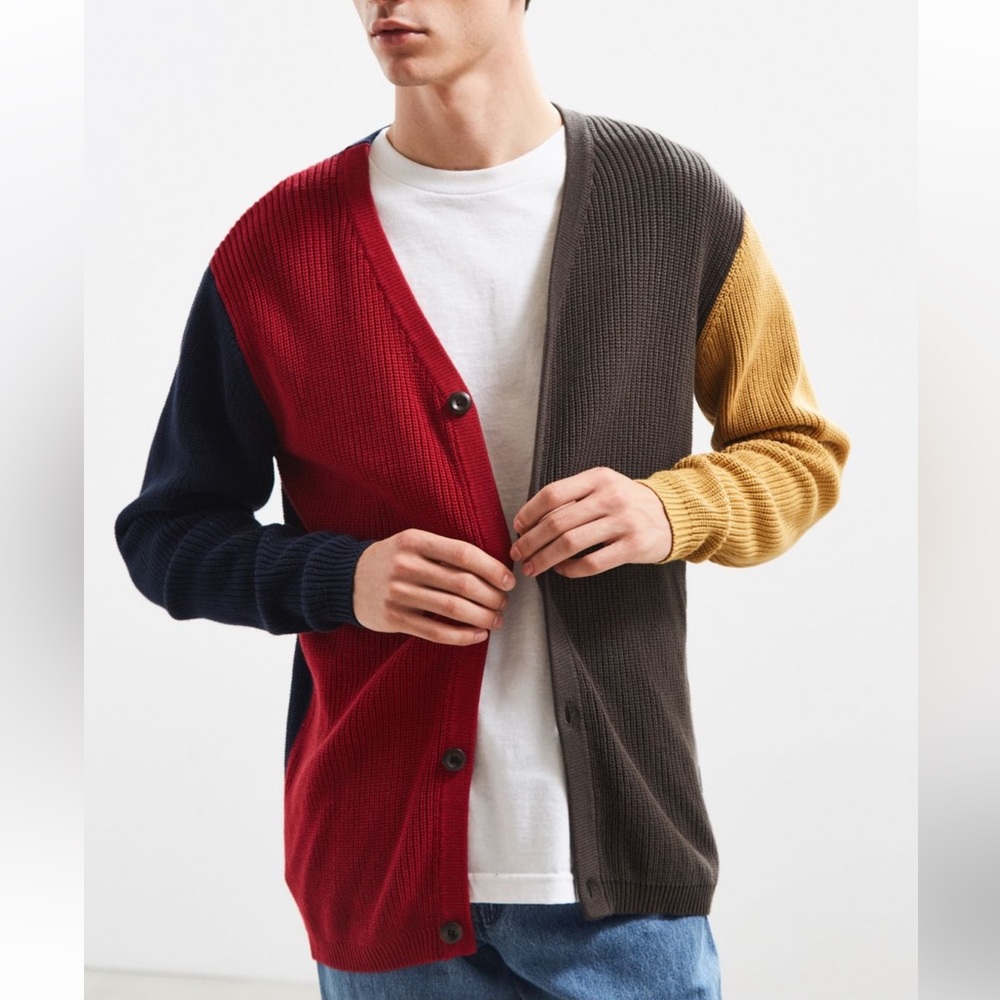 UO Alexander Publish color block ribbed cardigan